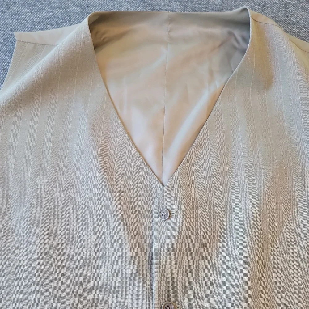 NWT Zandello Jacket Men's 56L Gray Pinstripe Blazer Sport Coat & Vest 5 Button